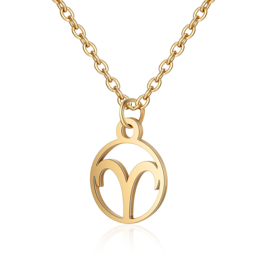 Wholesale Zodiac Pendant Titanium Steel Necklace